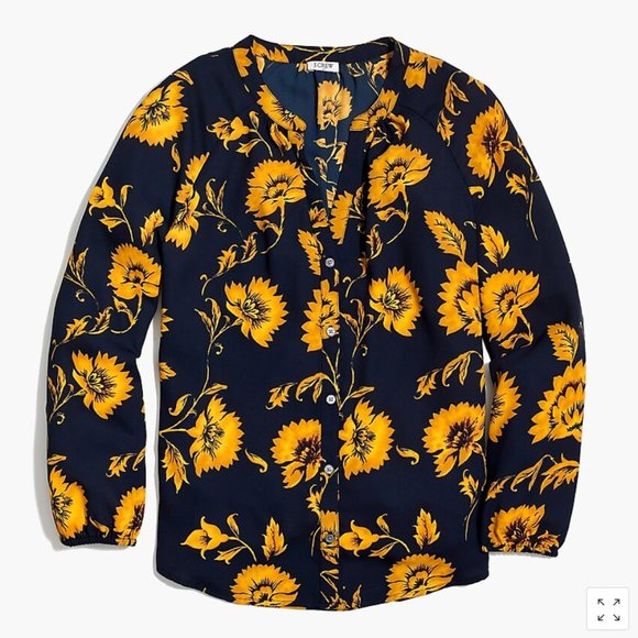 J.Crew Factory Long-sleeve button-up raglan top - Picture 1 of 4